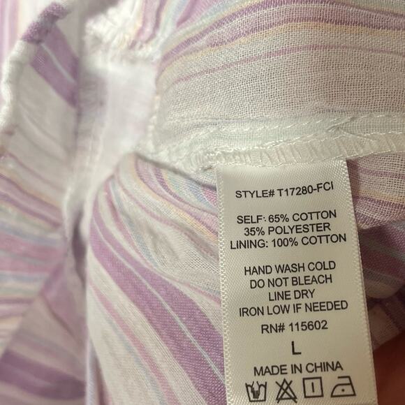 Lush‎ Lavender And White Stripe Top Size Large - Picture 10 of 10
